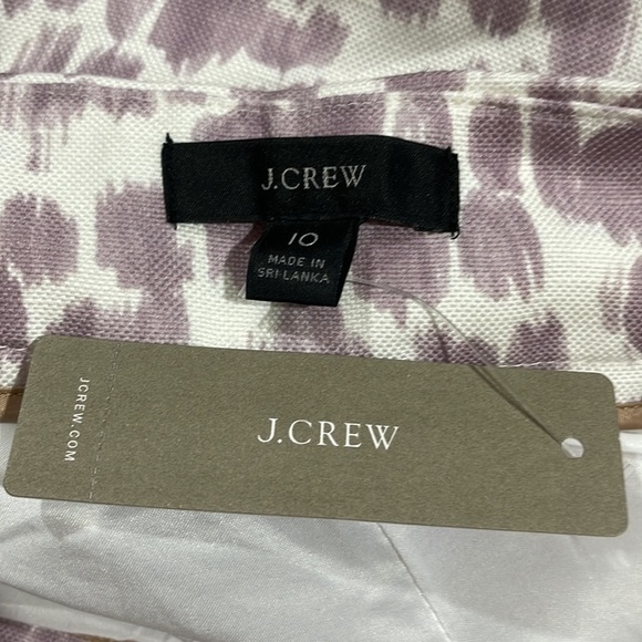 NWT J. Crew Pleated Straight Leg linen-blend pant in lilac giraffe print - Picture 3 of 11